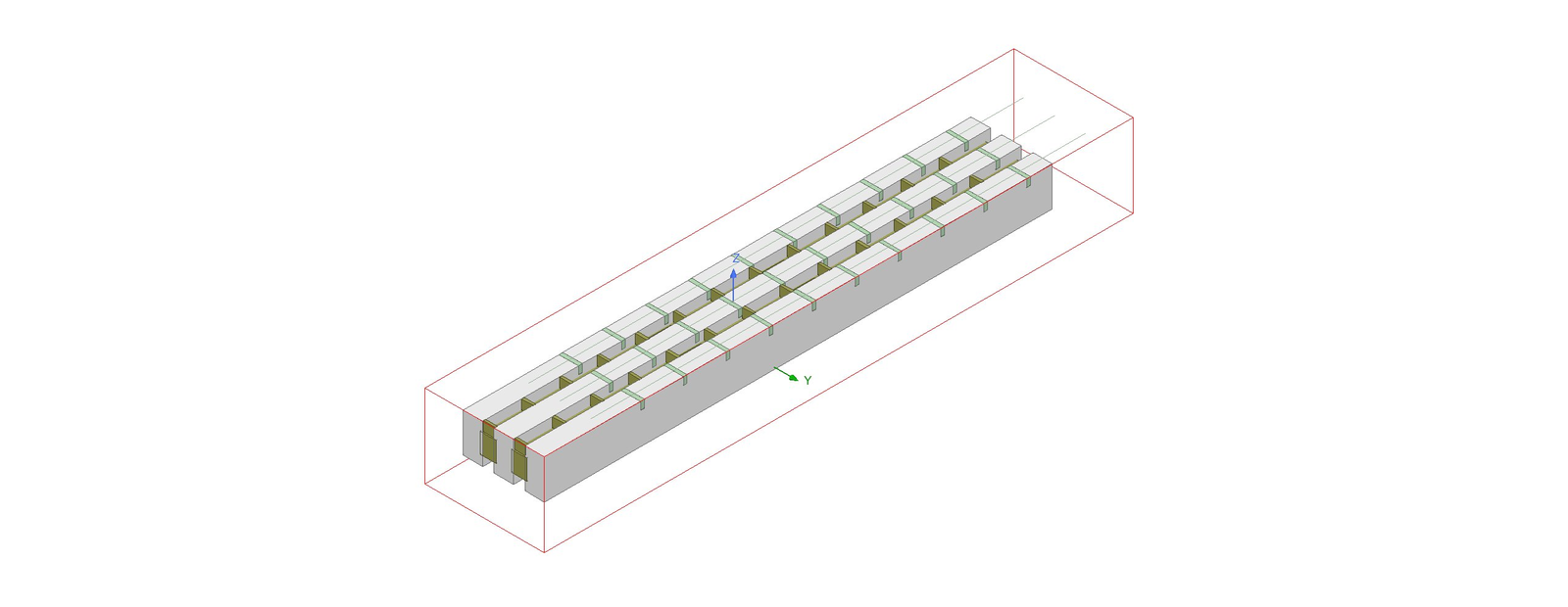 HFSS model: coaxial-to-waveguide transition